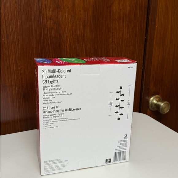 25 Multi-Colored Incandescent C9 string Lights Large bulbs - Picture 10 of 11